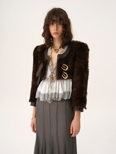 Cropped Spencer jacket in leather - 4