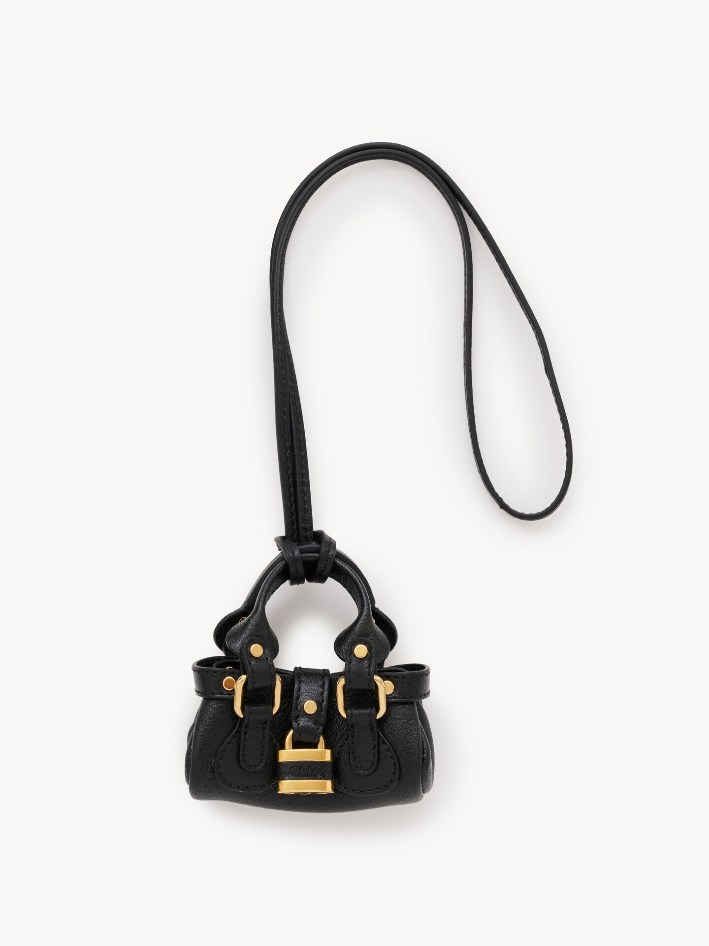Chlo&eacute; Symbols Mini Paddington bag charm in grained leather - 1.0