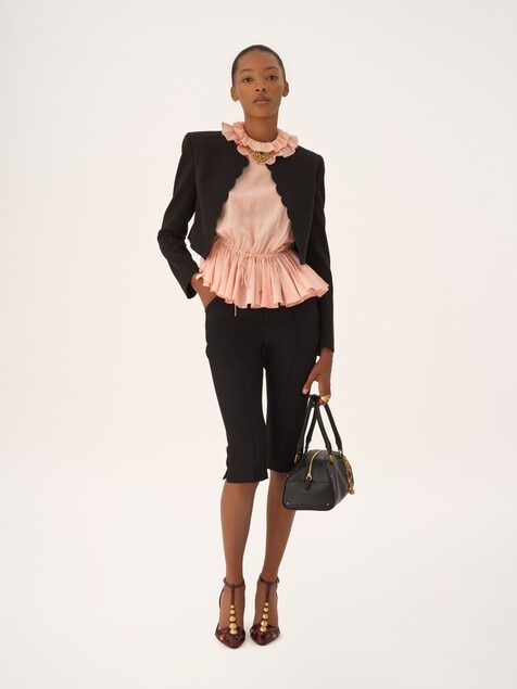 Cropped Spencer jacket in soft cavalry cotton