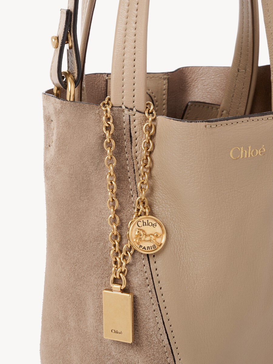 Small Chlo&eacute; Spin tote bag in grained & suede leather - 6