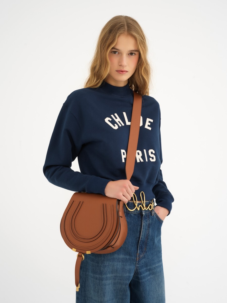 Marcie saddle bag in grained leather - 2