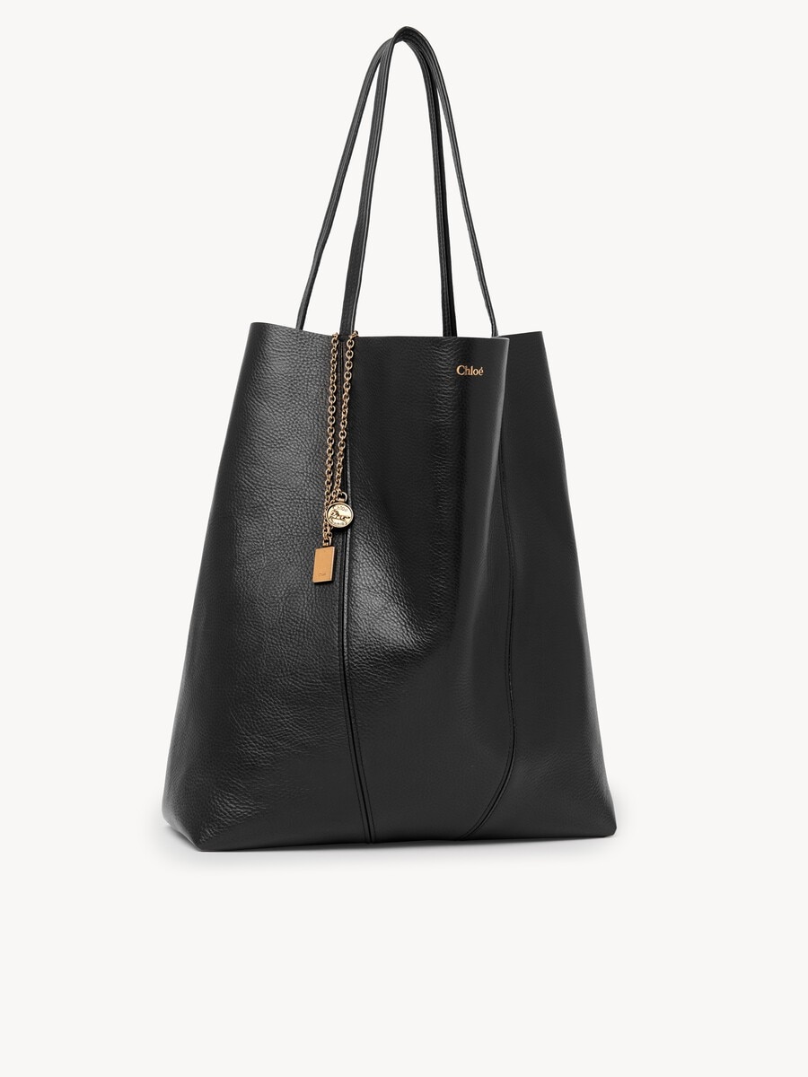 Large Chlo&eacute; Spin tote bag in grained leather - 5