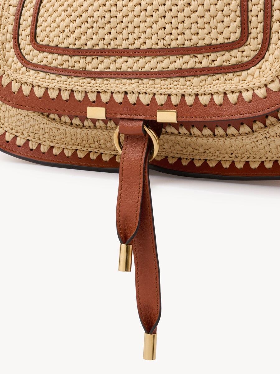Small Marcie shoulder bag in raffia-effect - 6