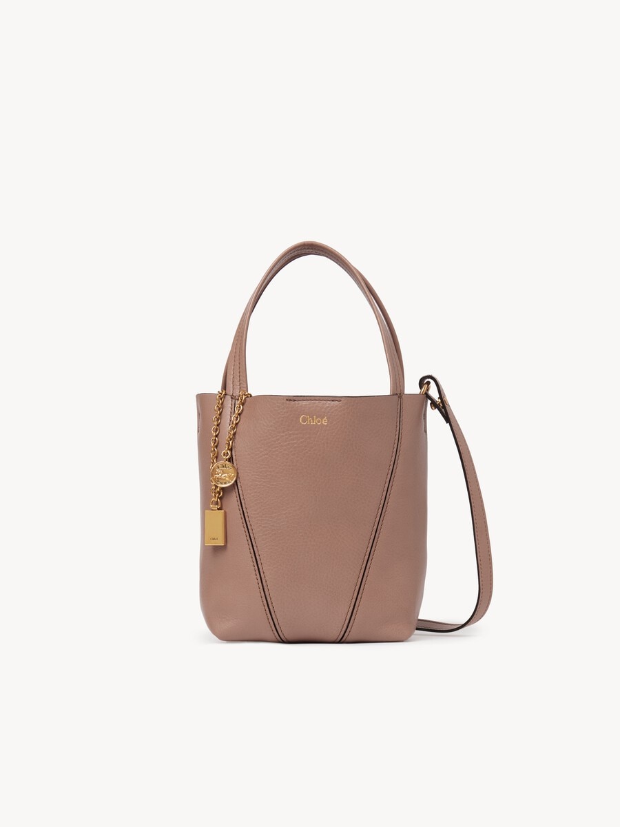 Small Chlo&eacute; Spin tote bag in grained leather - 1