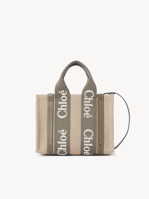 Small Woody tote bag in linen