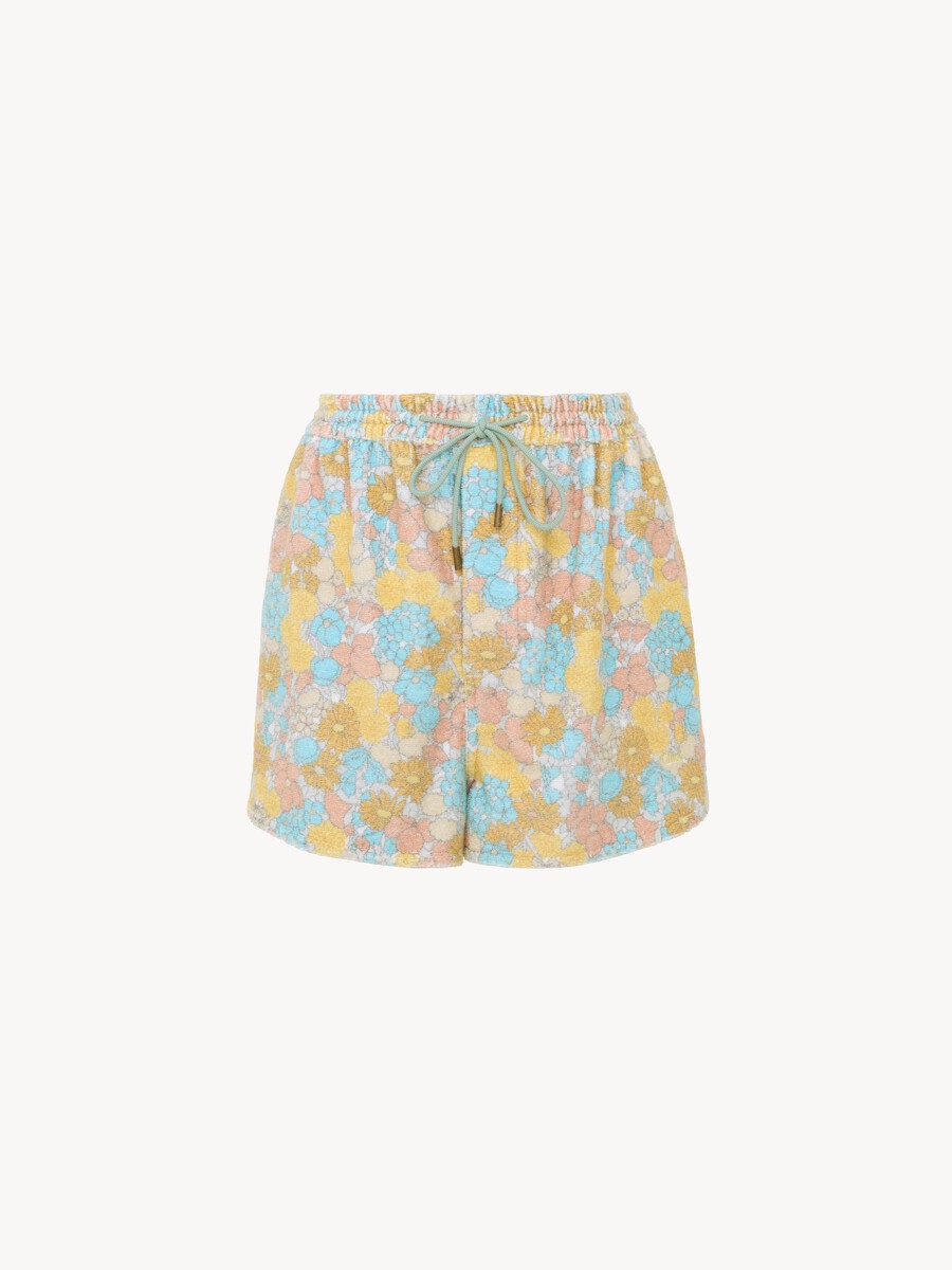Minipantalones cortos con cord&oacute;n ajustable de rizo de algod&oacute;n - 1