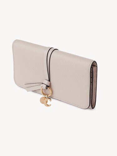 Alphabet wallet with flap in grained leather - 3