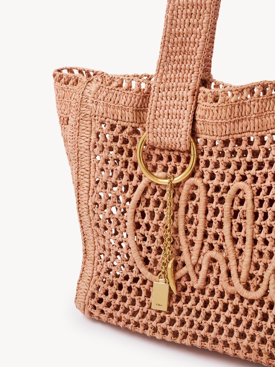 Bolso tote Summer Banana East-West de rafia - 7