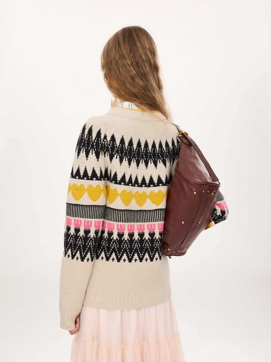 Generous logo sweater in a wool & cashmere knit - 4