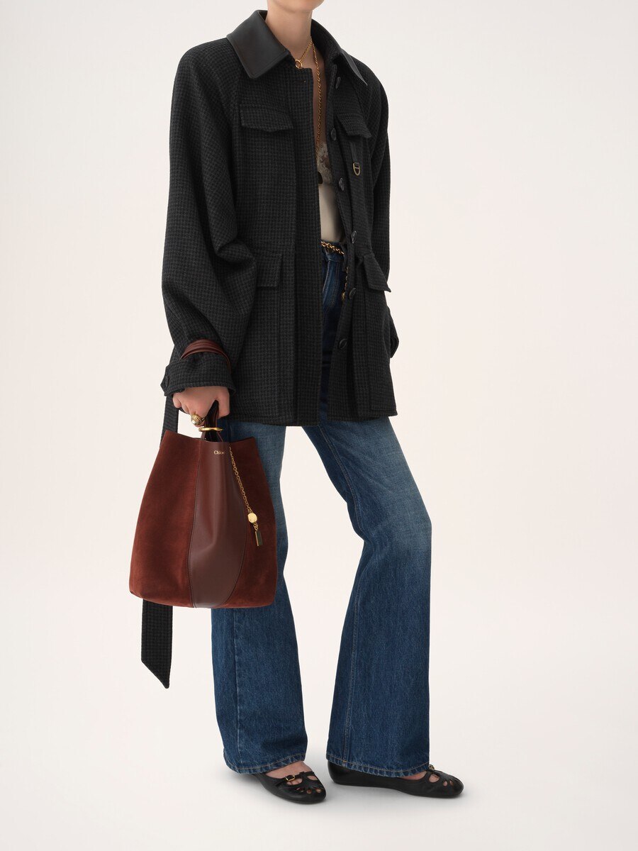 Bolso tote Chlo&eacute; Spin de cuero granulado y ante - 7