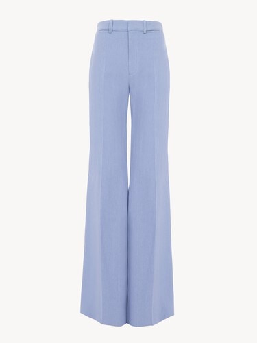 High-rise flared pants in linen cr&ecirc;pe - 2