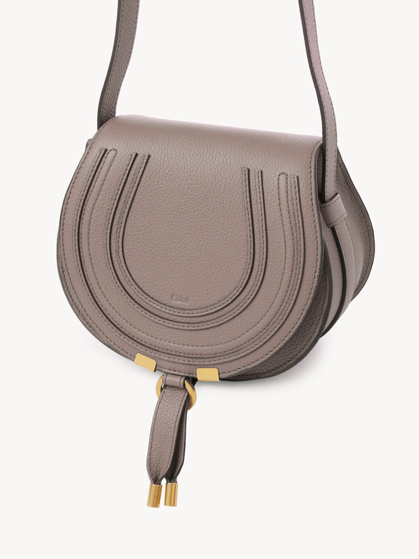 Small Marcie saddle bag in grained leather - 2.0