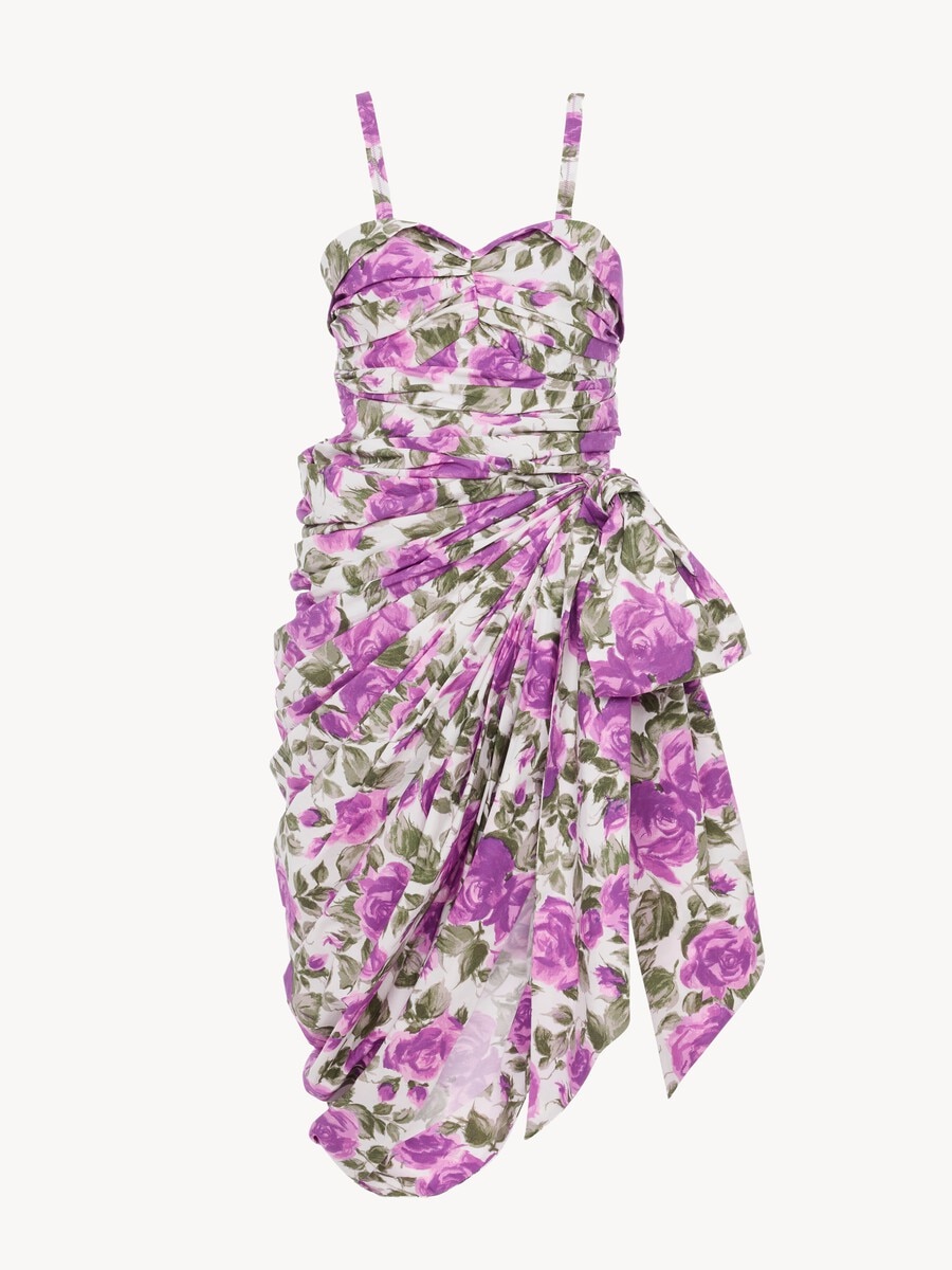 Wrapped bustier midi dress in cotton poplin - 2