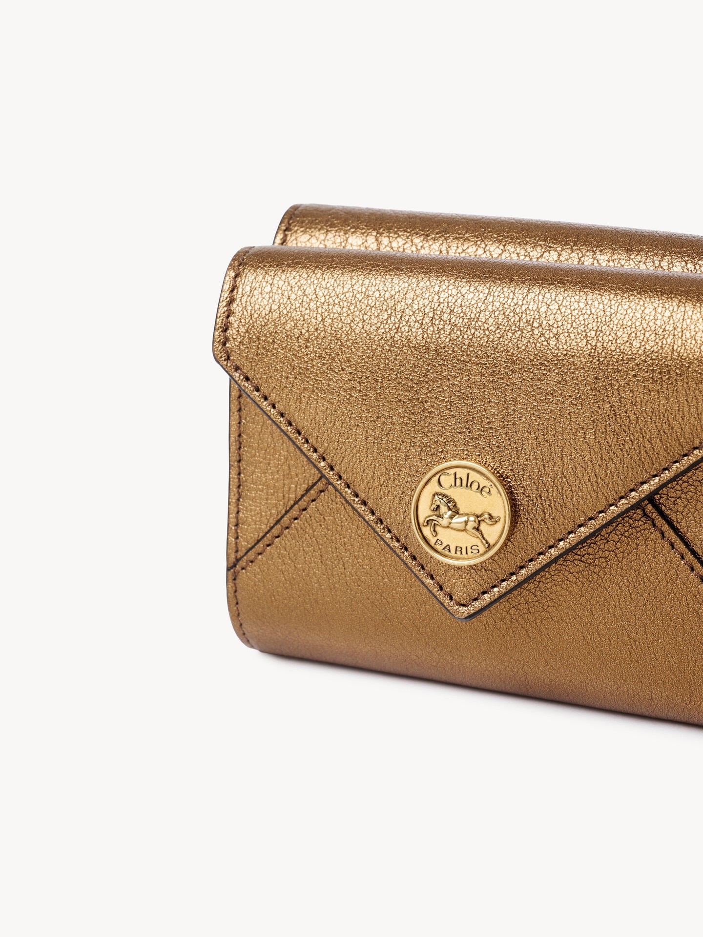 Small Envelope tri-fold in metallized leather - 3.0