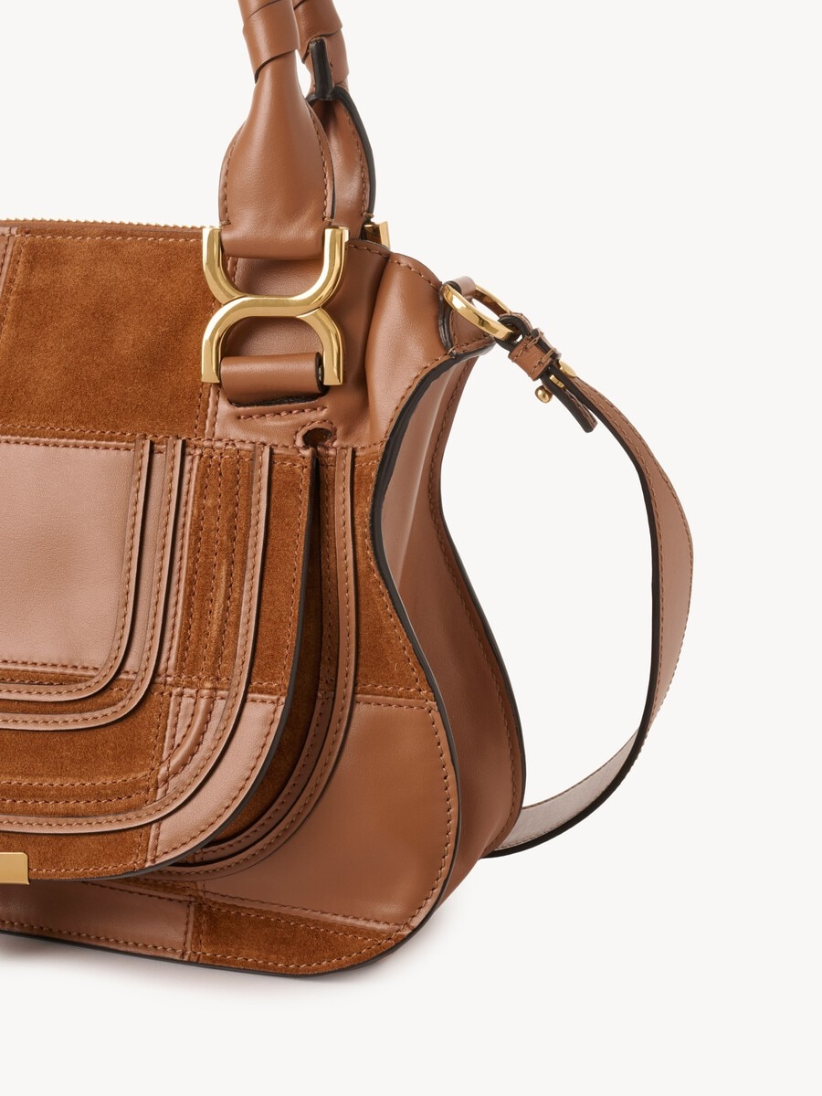Bolso Marcie peque&ntilde;o de cuero granulado y ante - 4