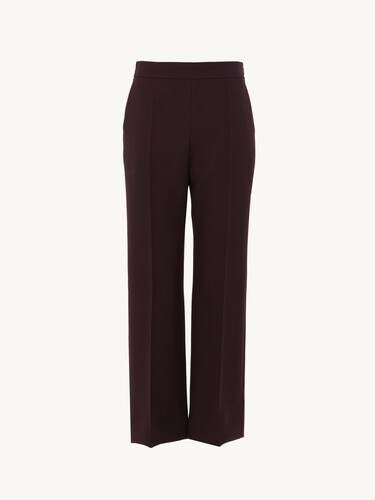 Straight cropped pants in wool cr&ecirc;pe - 2