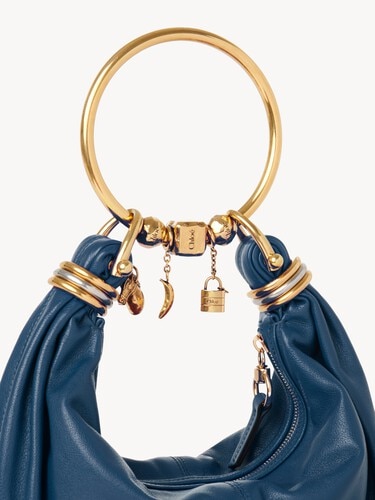 Small Bracelet Hobo bag in grained leather - 7