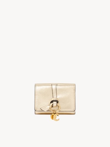 Mini Alphabet tri-fold in metallized leather - 2