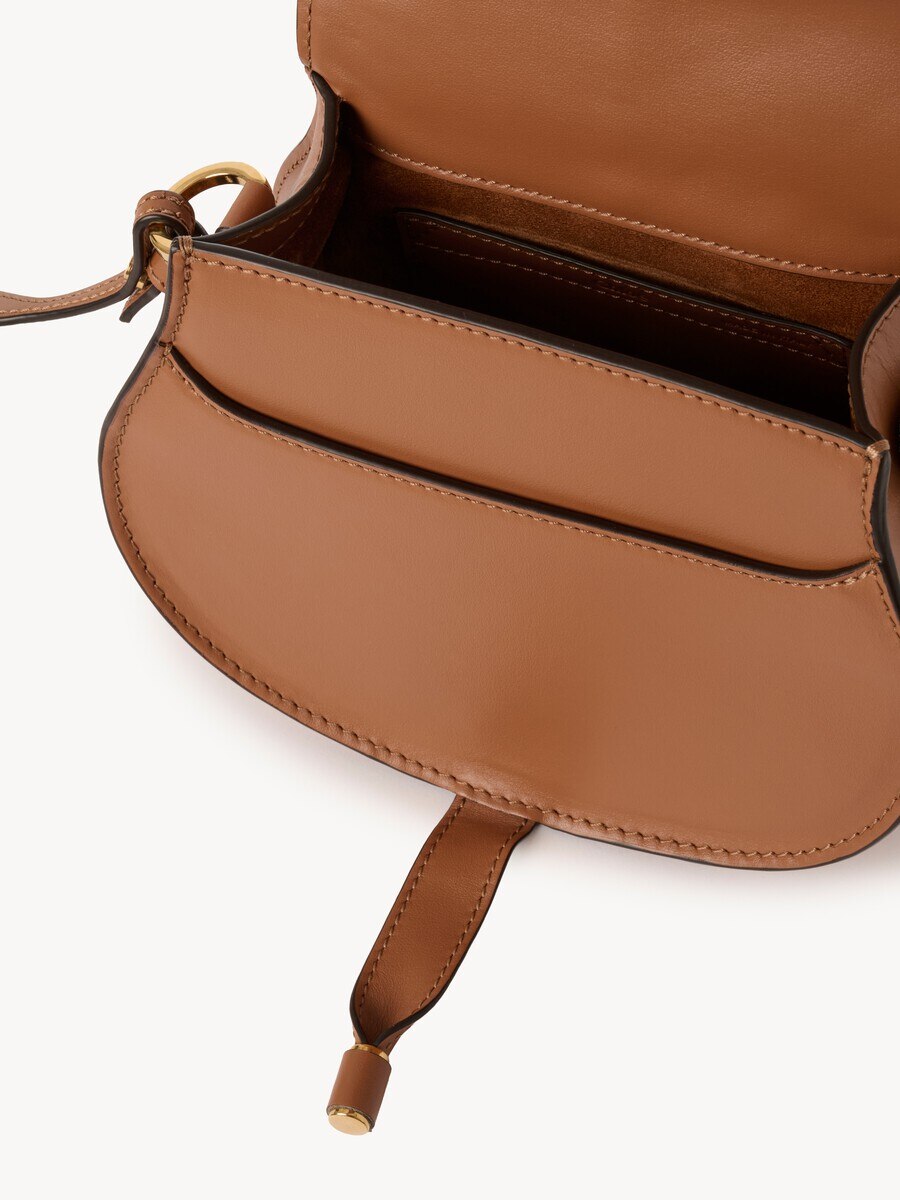 Small Marcie saddle bag in grained & suede leather - 6