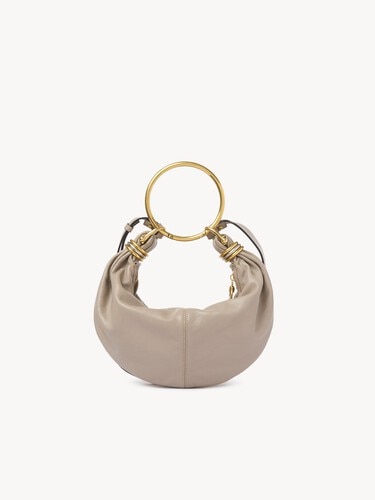 Small Bracelet hobo bag in grained leather - 2