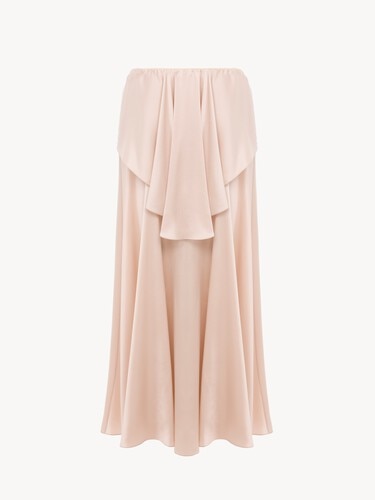 Fluid layered midi skirt in washed silk satin - 2