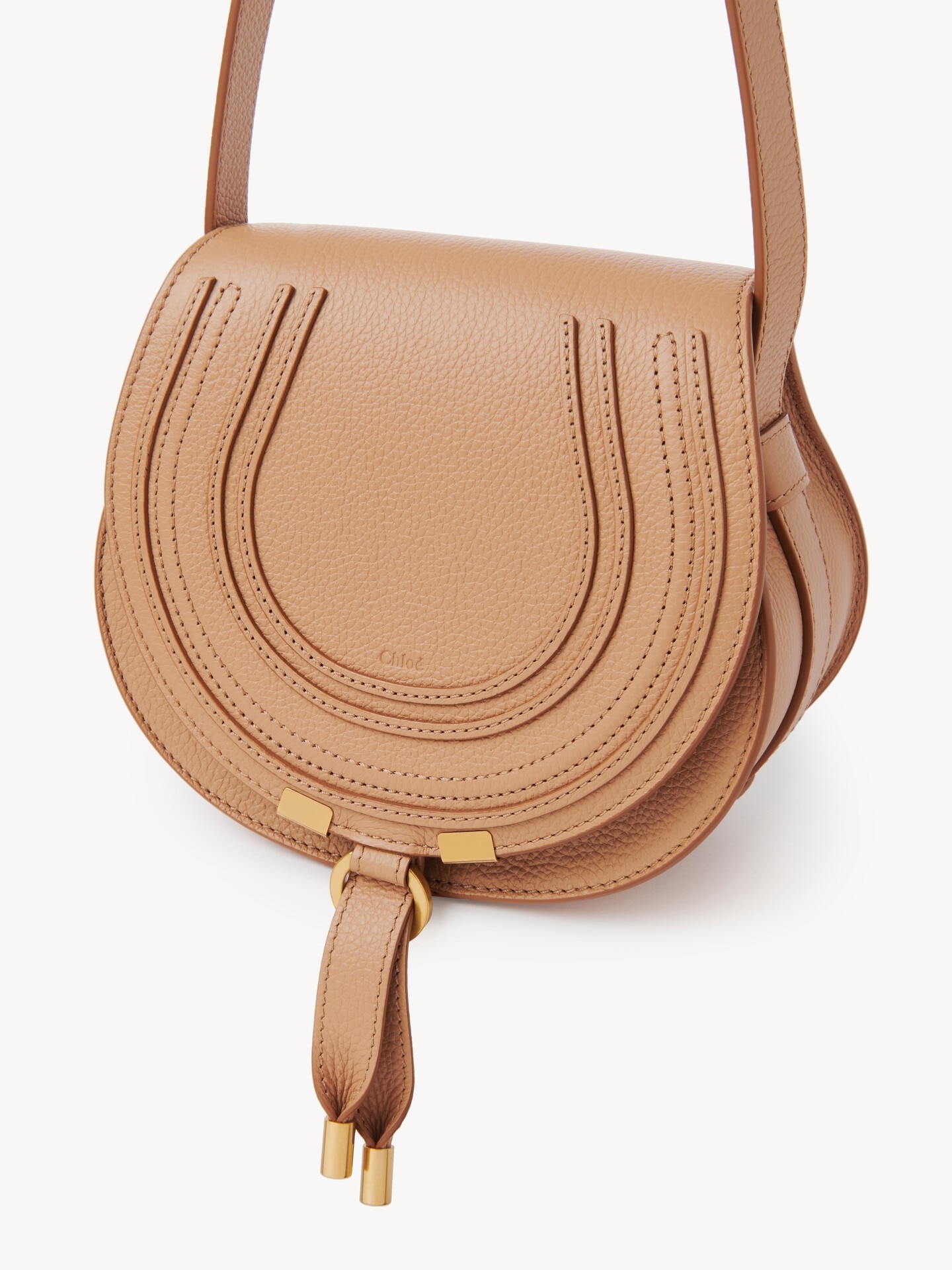 Small Marcie saddle bag in grained leather - 3.0