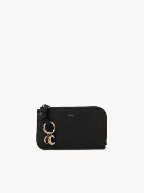 Alphabet wallet in grained leather