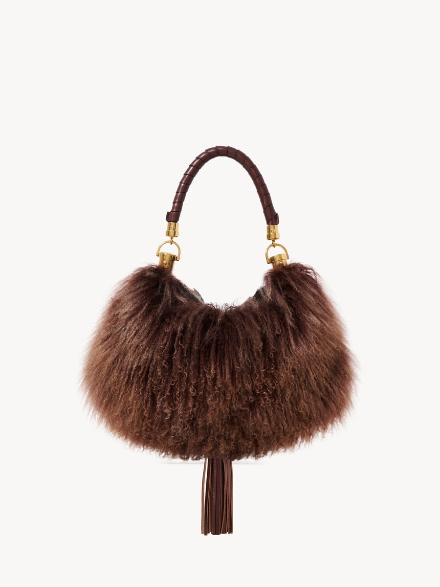 Small Marcie Foulard hobo bag in pony leather & shearling - 4