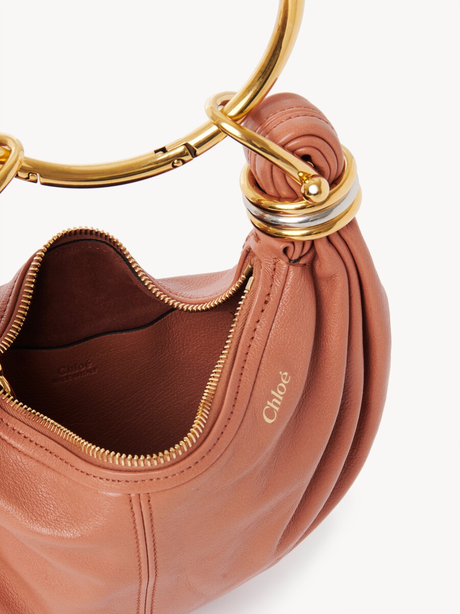 Mini Bracelet Hobo bag in grained leather - 8