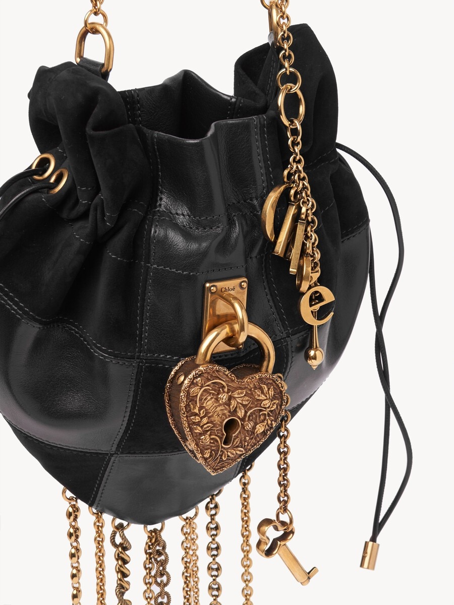 Ch&acirc;teau Treasures crossbody bag in grained & suede leather - 9