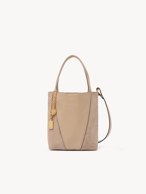 Small Chlo&eacute; Spin tote bag in grained & suede leather
