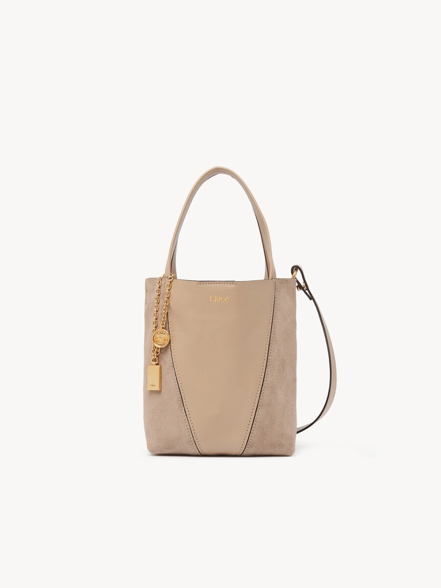 Small Chlo&eacute; Spin tote bag in grained & suede leather - 1