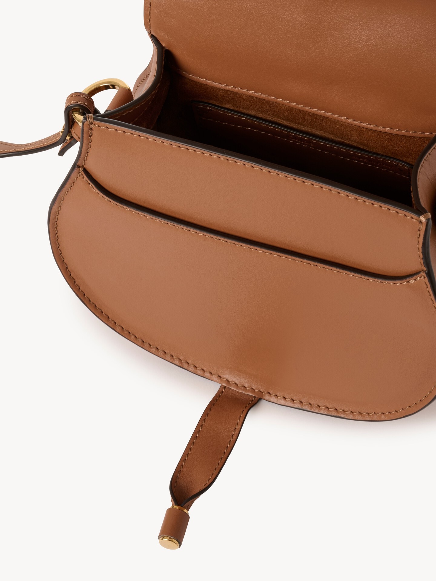 Small Marcie saddle bag in grained & suede leather - 5.0