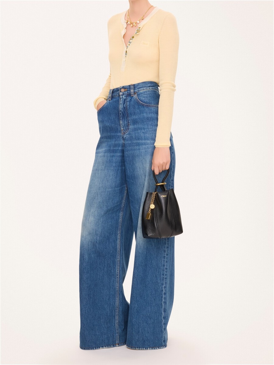 Bolso tote peque&ntilde;o Chlo&eacute; Spin de cuero granulado - 6