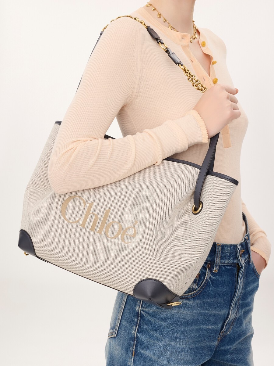 Bolso de doble asa Chlo&eacute; Clover de lona - 3