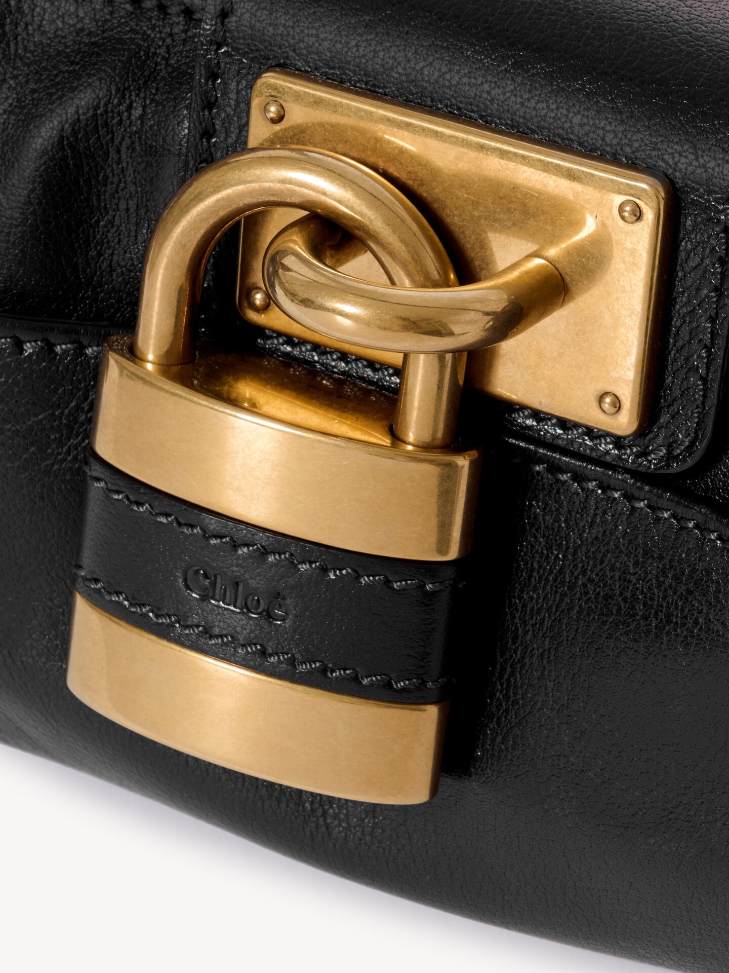 Small Paddington bag with strap in grained leather - 7.0