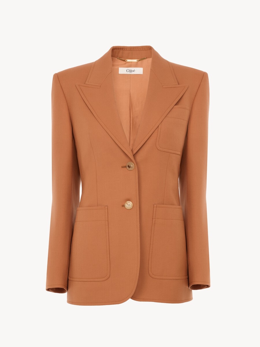 Chaqueta de sastre con botonadura sencilla de gabardina de lana - 2