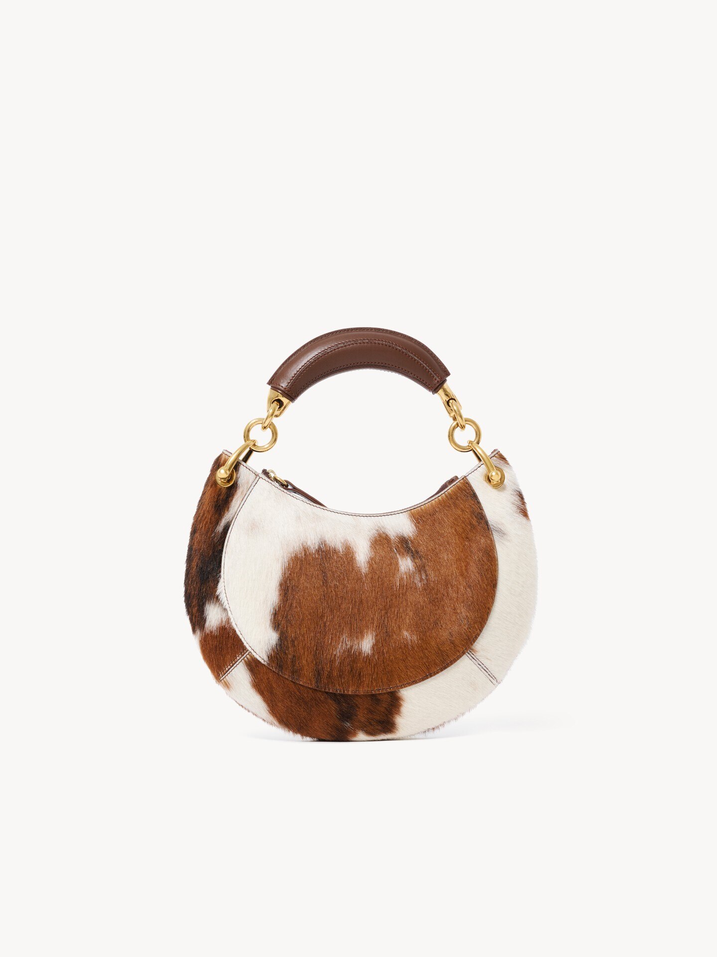 Small Chlo&eacute; Banana zipped hobo bag in hair-on leather - 5.0