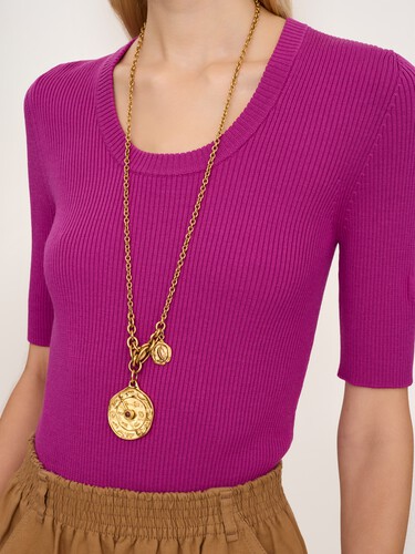 Short-sleeve sweater in a wool knit - 7