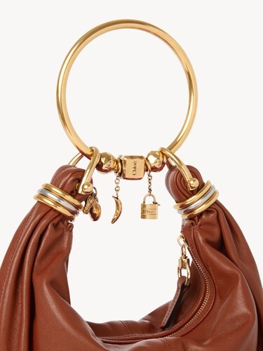 Small Bracelet Hobo bag in grained leather - 7