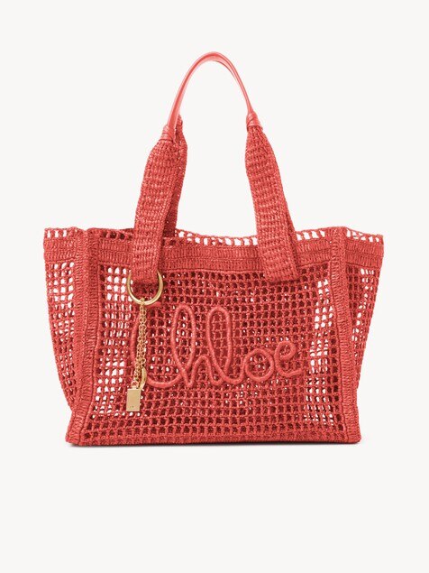 Summer Banana east-west tote bag in raffia