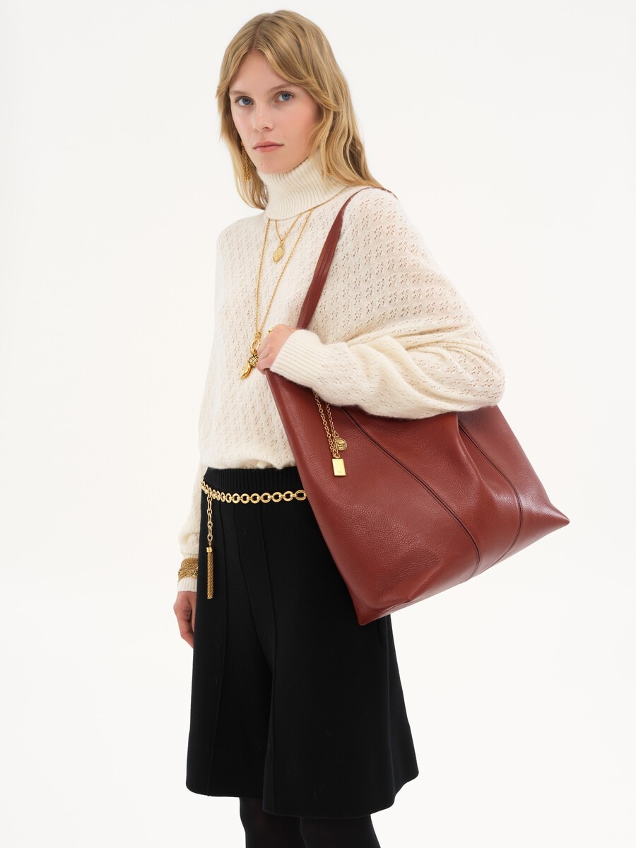 Chlo&eacute; Spin tote bag in grained leather - 3