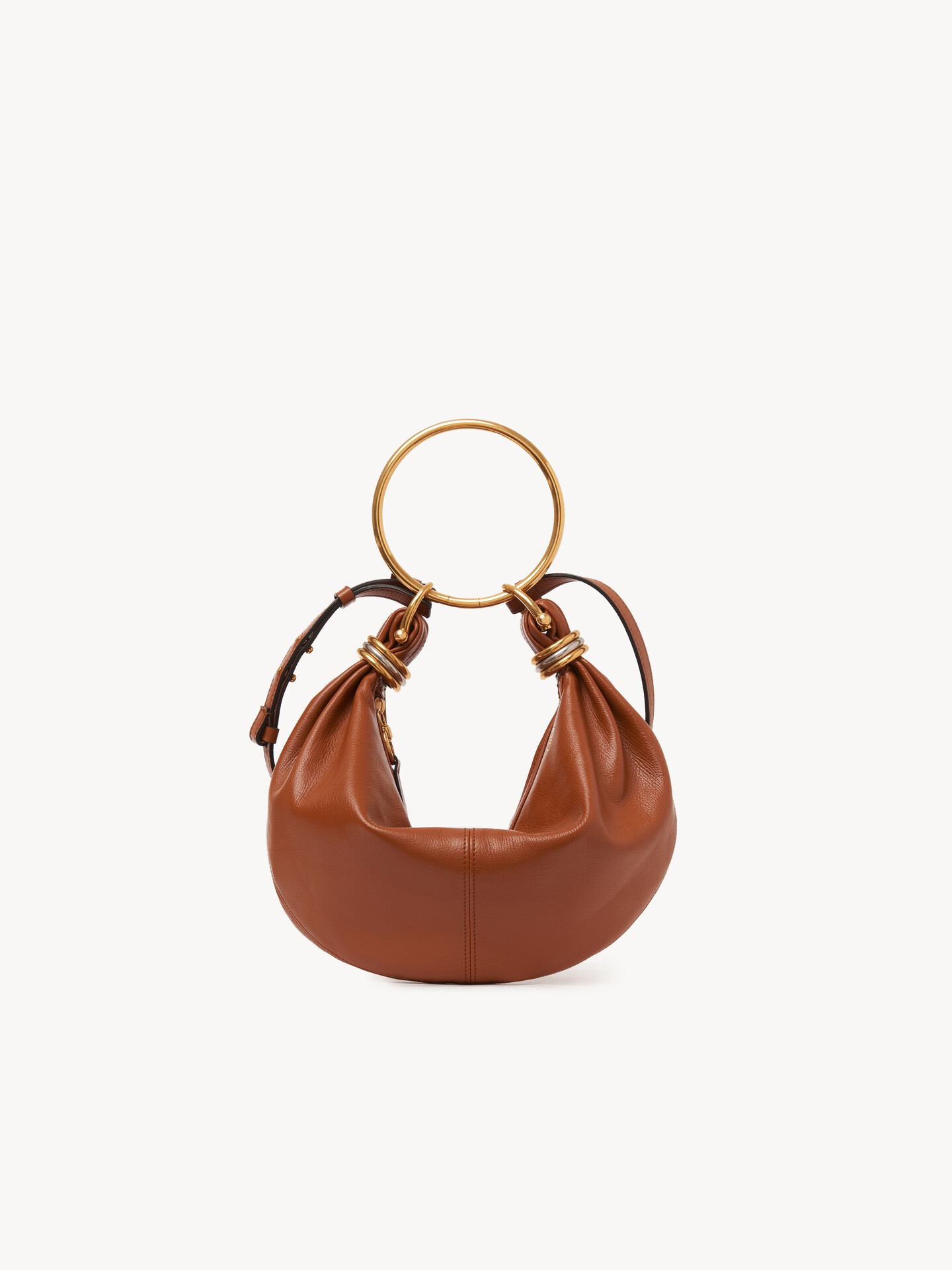 Small Bracelet Hobo bag in grained leather - 1.0