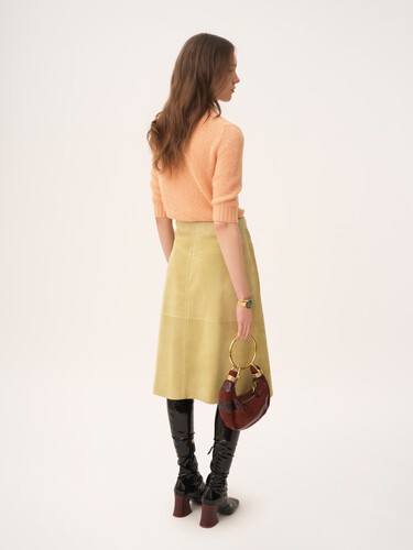 Elbow-sleeve logo sweater in alpaca wool & silk knit - 5