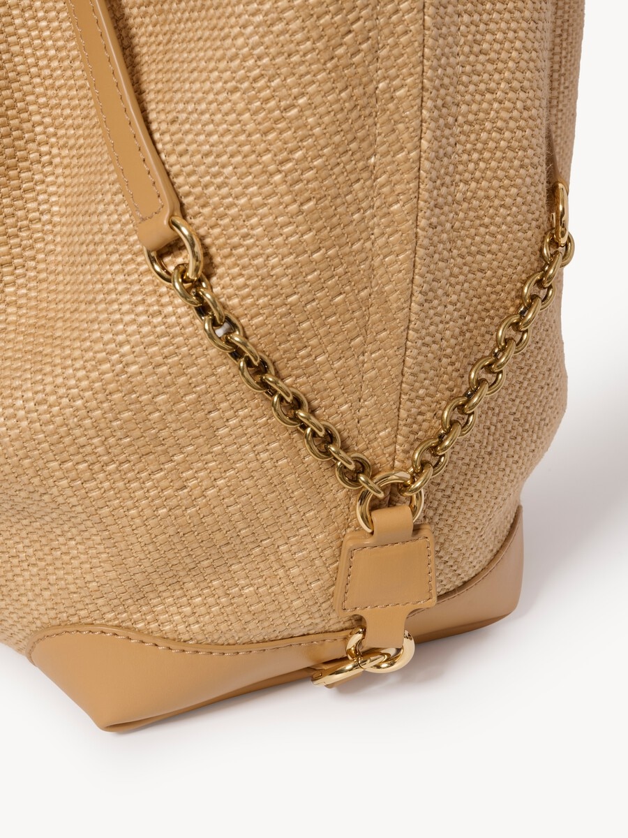 Large Chlo&eacute; Clover double carry bag in raffia-effect fibers - 7