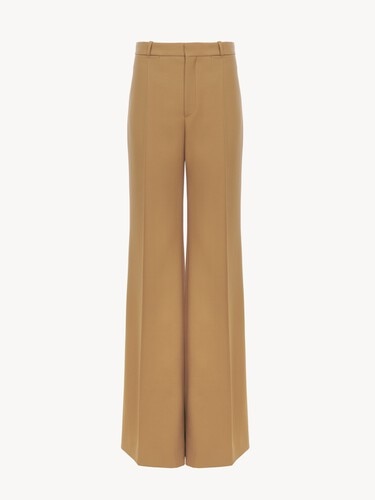 Flared tailored pants in wool grain de poudre - 2