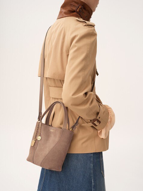 Small Chlo&eacute; Spin tote bag in suede leather