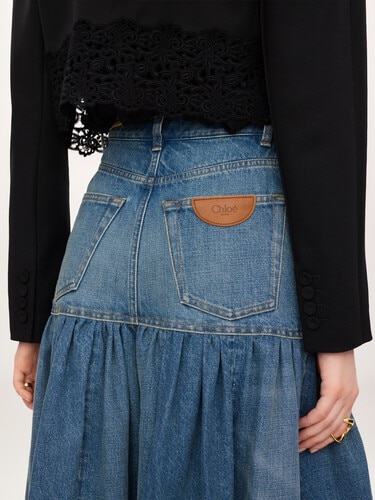 High-rise balloon jeans in denim - 7
