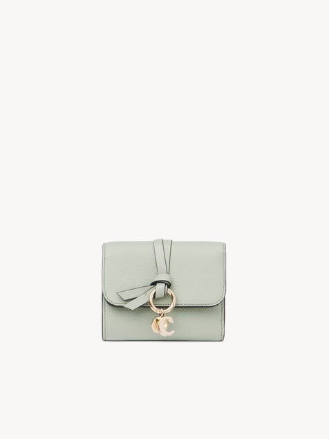 Small Alphabet tri-fold in grained leather