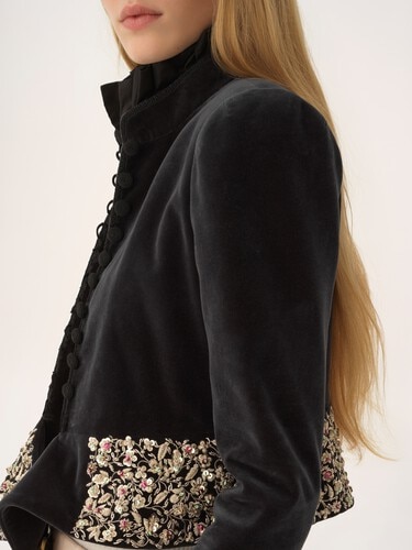 Fitted Spencer jacket in velvet - 9